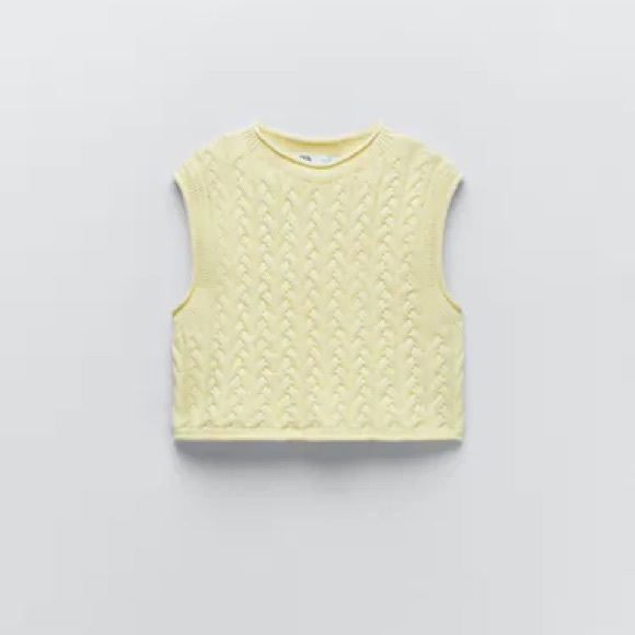 Zara | Tops | Zara Yellow Knit Cropped 